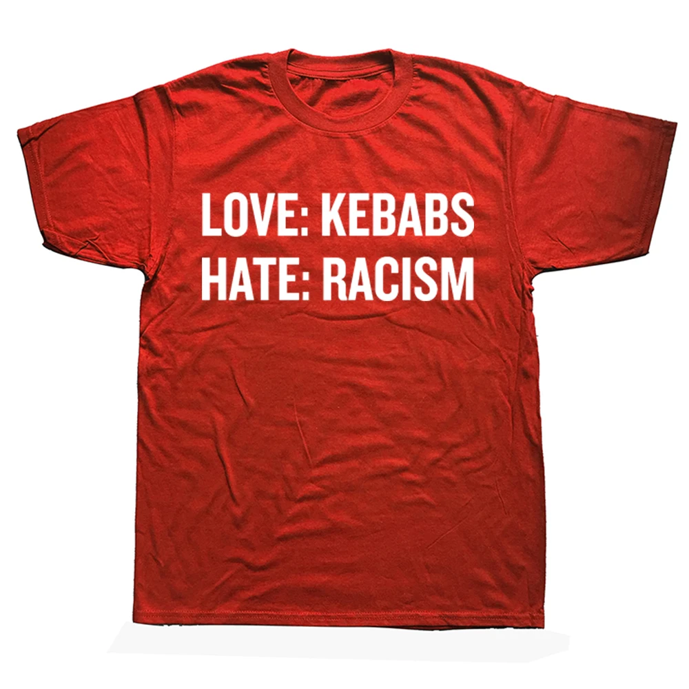 Novo amor kebabs odio racismo t camisa topo em torno do pescoço de manga curta moda tshirt roupas casuais camisetas básicas roupas masculinas