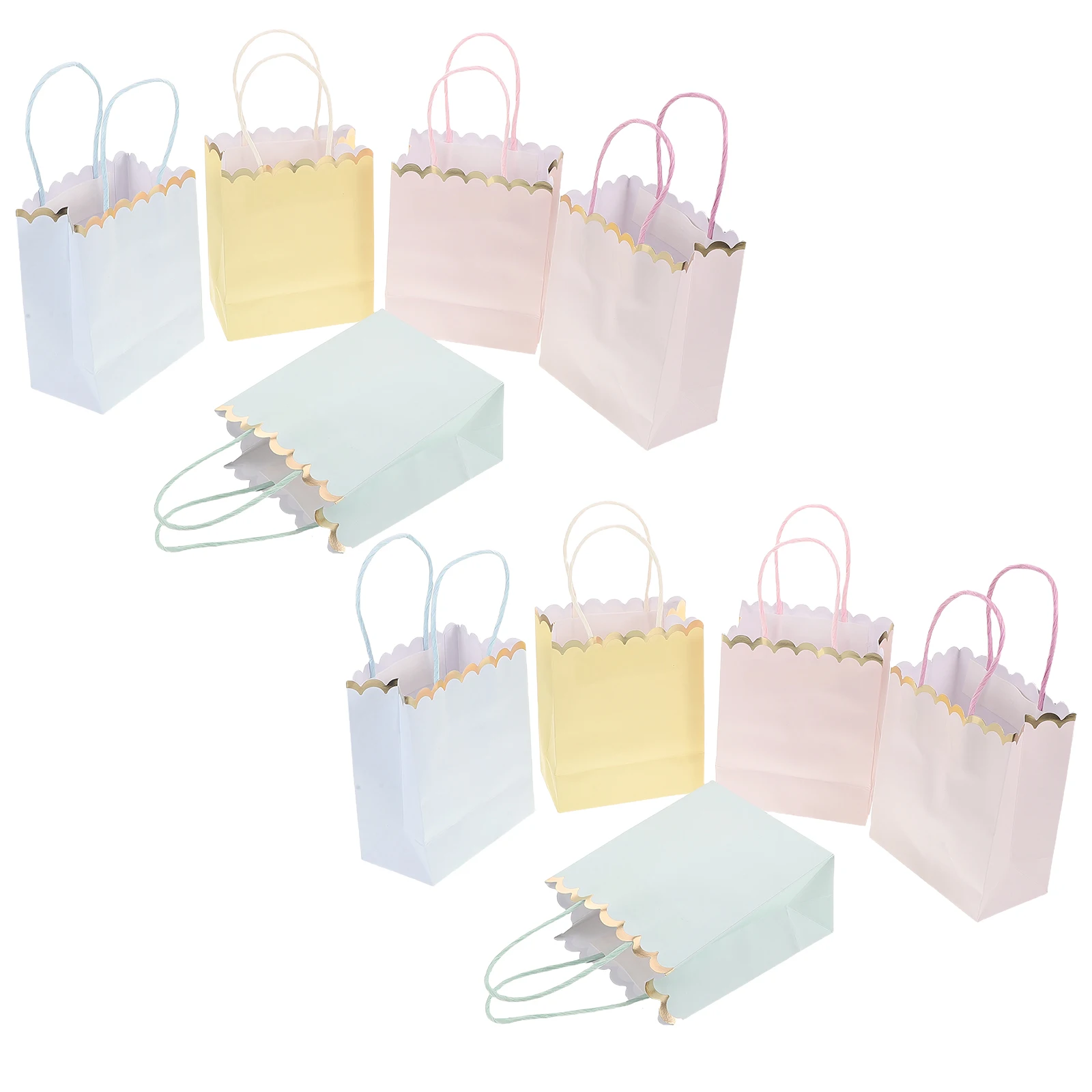 

10pcs Colorful Macaron Paper Bags Small Birthday Party Favors Treat Gift Children Gathering Reusable Tea Wedding Theme
