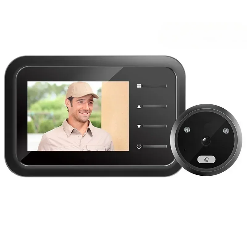 Smart Video Door Peephole - Electronic Viewer with Night Vision Doorbell, Motion Detection & HD Recording for Home Safety