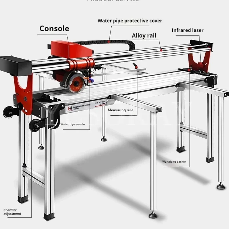 Multifunctional Ceramic Tile Cutter Push Knife High Precision Marble Floor Tile Cutting Machine with Infrared Laser Positioning.