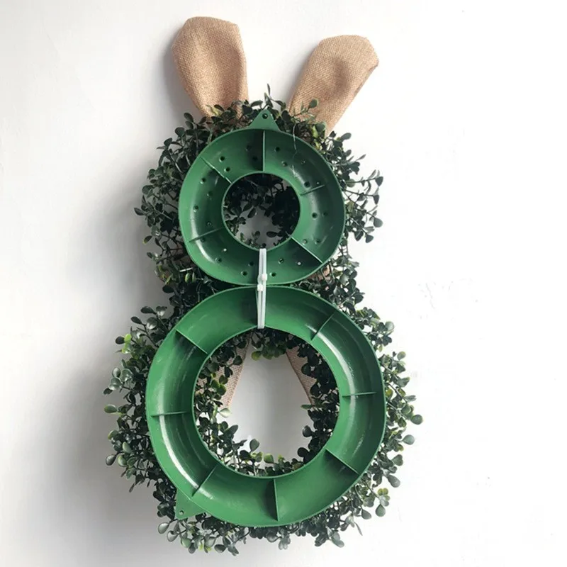 1 Pack Valentine's Day Easter Decorative Garland No. 8 Rabbit Ears Pendant Door Wall Decoration Plastic Artificial Plant Party Layout Background Decoration