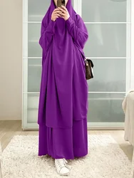 Abaya à Capuche pour Femme Musulmane, Vêtement de Prière, Jilbab, Ensemble de 2 Pièces, Longue Robe tiens imar Hijab, Ensembles de Jupes Abayas, Vêtements Islamiques