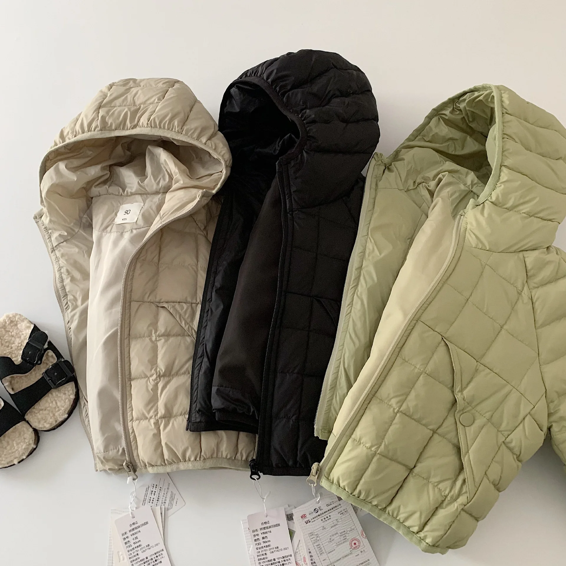 2025 Winter New Children's Three proof Down Jacket Men's and Women's Hooded 90% White Duck Down
