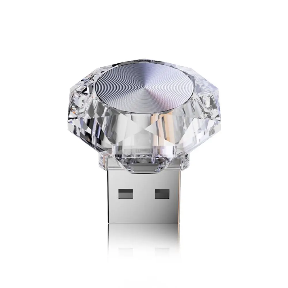 الملونة الماس على شكل USB المحيطة ضوء التوصيل اللعب المحمولة جو السيارة مصابيح LED الزخرفية السيارات الداخلية الخفيفة