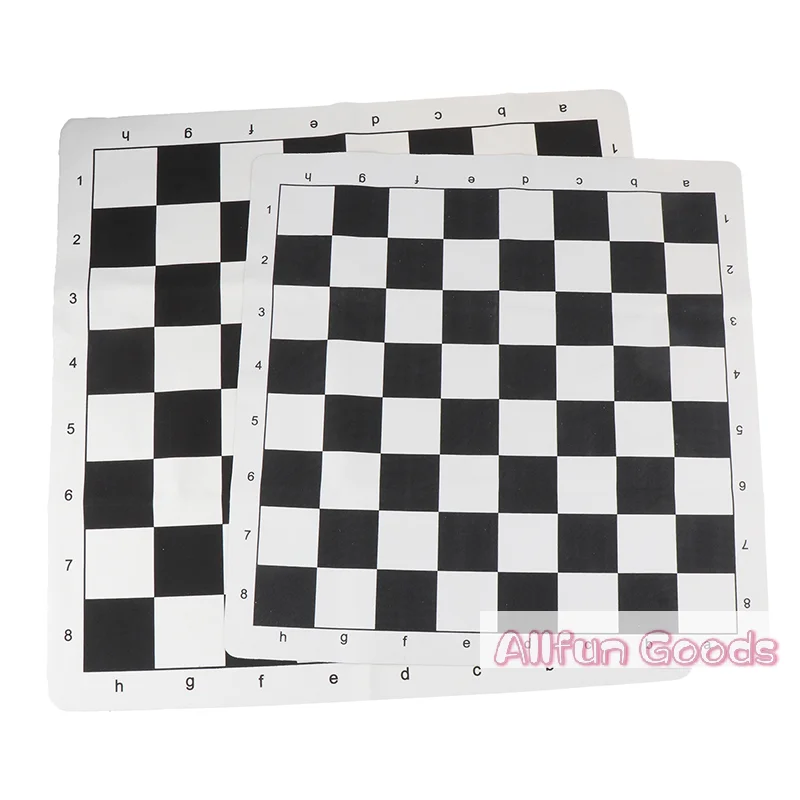 [TG835]Black And White Portable Chess Board 43CM 51CM PU Leather Soft Tournament Chess Board For Children's Educational Games