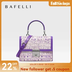 BAFELLI 2023 WOMNE'S NEW HANDBAG LUXURY BRAND K GOLD SERIES FASHION PURPLE EVENING PURSE SHOULDER WINTER STYLE WOOL CASUAL