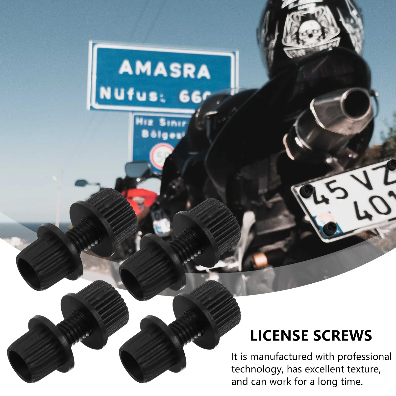 4Pcs High Quality Nylon Motorcycle License Plate Fastenings Rust Free Install Universal Fit Long Life License Plate