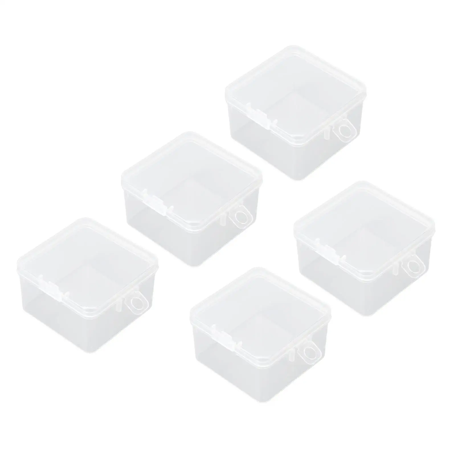 Compact Transparent Small Clear Containers with Press-On Lid - Multi-Purpose Small Storage Box for necklaces in for cabinets