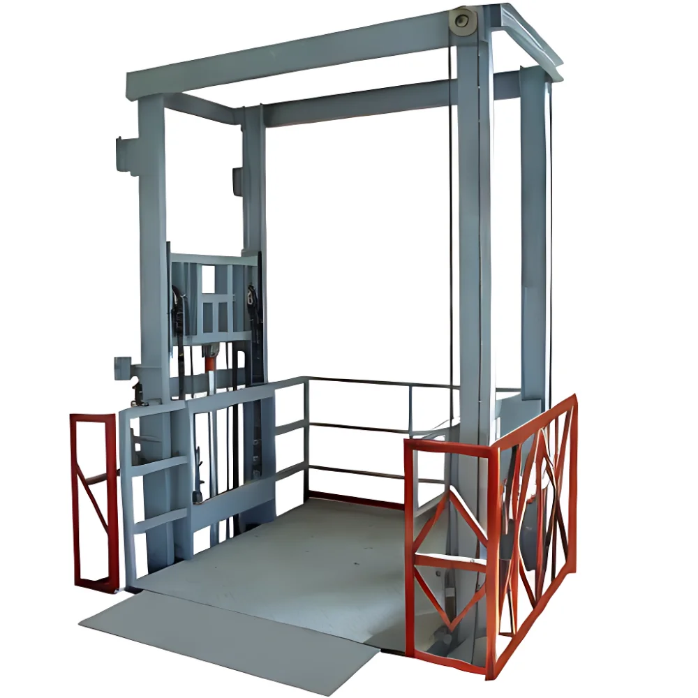 Hydraulic Guide Rail Cargo Lift Heavy Duty Goods Lift for Factory Warehouse Material Handling and Custom Platform Size