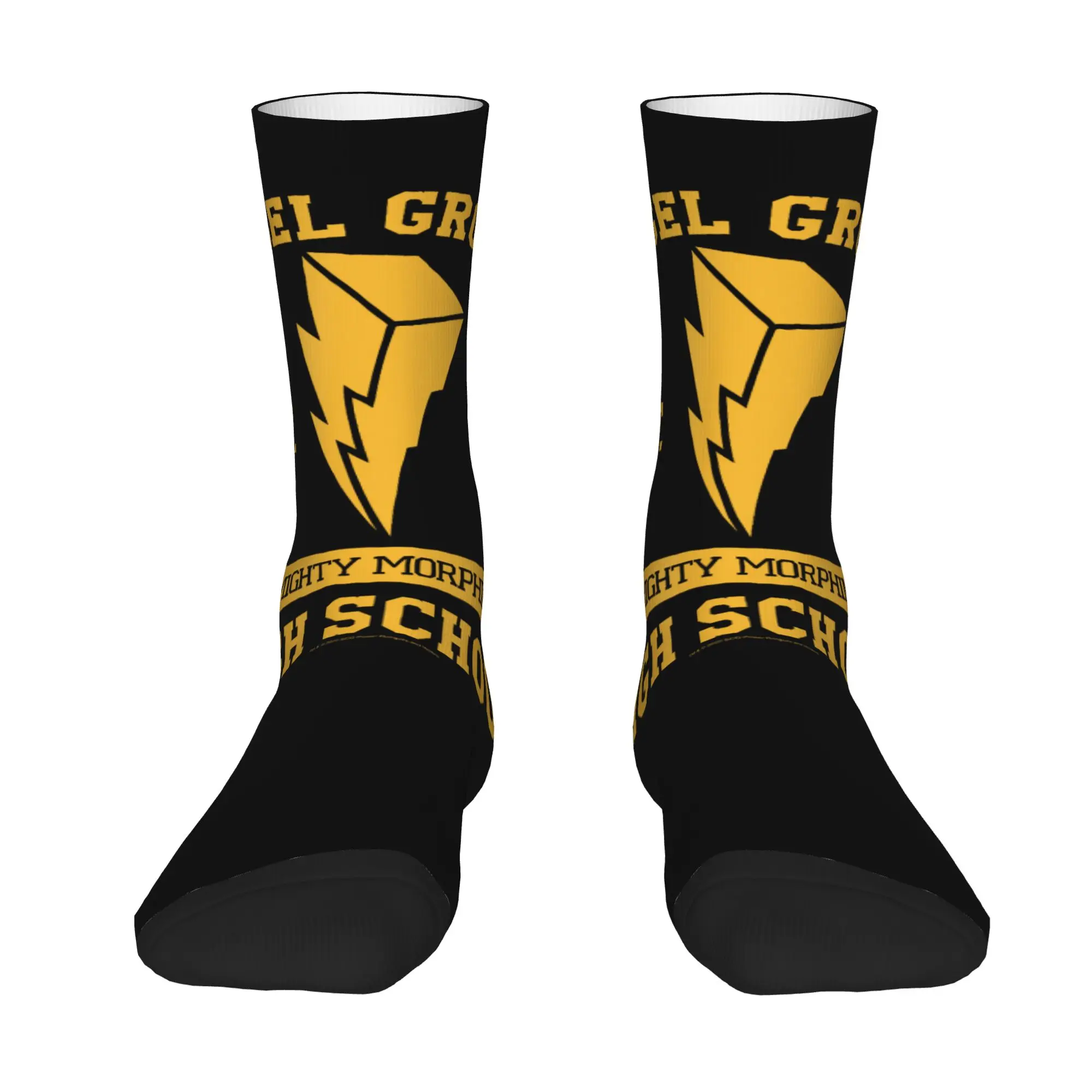 cycling socks Power Rangers Angel Grove High School Gold Collegiate Crazy Men's compression Socks Unisex items Crew Sock