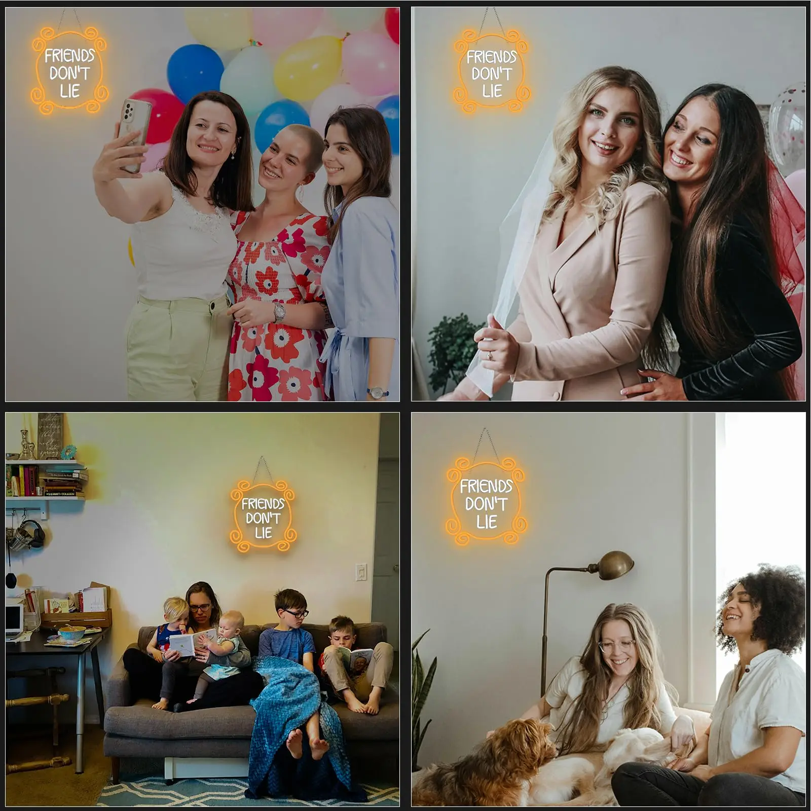 الأصدقاء لا كذب النيون LED جدار ديكور لغرفة الألعاب عكس الضوء ريترو تلفزيوني مستوحاة ضوء علامة لمحبي وهدية الصداقة