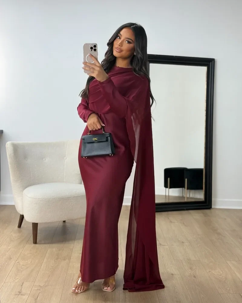 Eid Muslim Dress for Women Summer Fashion Long Sleeve Kaftan Islam Arab Long Robe Ramadan Morocco Dubai Abayas 2025 3
