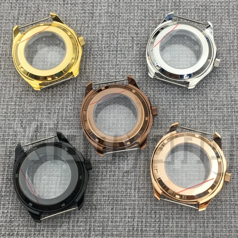 40mm PVD Brass Bronze Watch Case Sapphire Glass Watch Case for NH34 NH35 NH36 Miyota 8215 ETA2824 PT5000 Movement Watch Parts