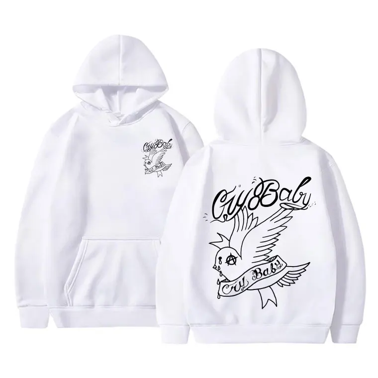 Rapper Lil Peep Crybaby Album Graphics Hoodie Men Women Hip Hop Vintage Trendy Hoodies Men's Fleece Fashion Oversized Sweatshirt