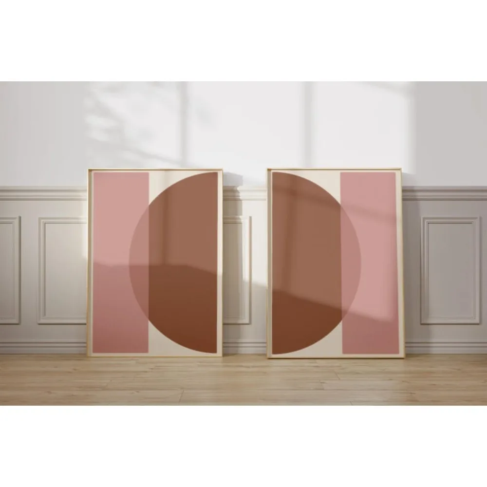 Mocha Mousse Abstract Print Set, Mid-Century Modern Wall Decor (Digital Download)