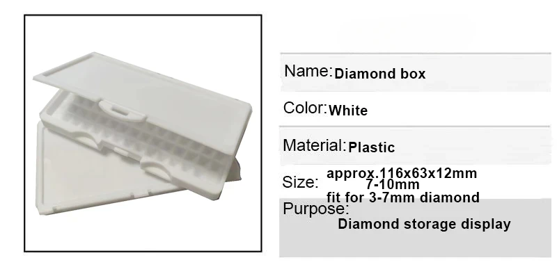 White Diamond Storage Box 3-0mm Gemstone Jewelry Display Organizer Bare Stone Packaging Cover Tray Holder Box for Show Store IGI