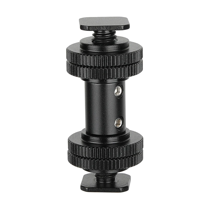 CAMVATE Double-end Cold Shoe Adapters Support Holder With 15mm Mic Rod & 1/4