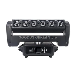 Light LED 6PCS 40W RGB Beam Eye Double-faced Moving Head DMX512 Led Strobe Lights For Dj Disco Party Stage Effect Show Concert