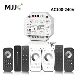 MJJC 110V 220V 230V AC LED Triac Dimmer per singolo colore striscia lampadina lampada 2.4G Wireless RF telecomando S1-B Dimer
