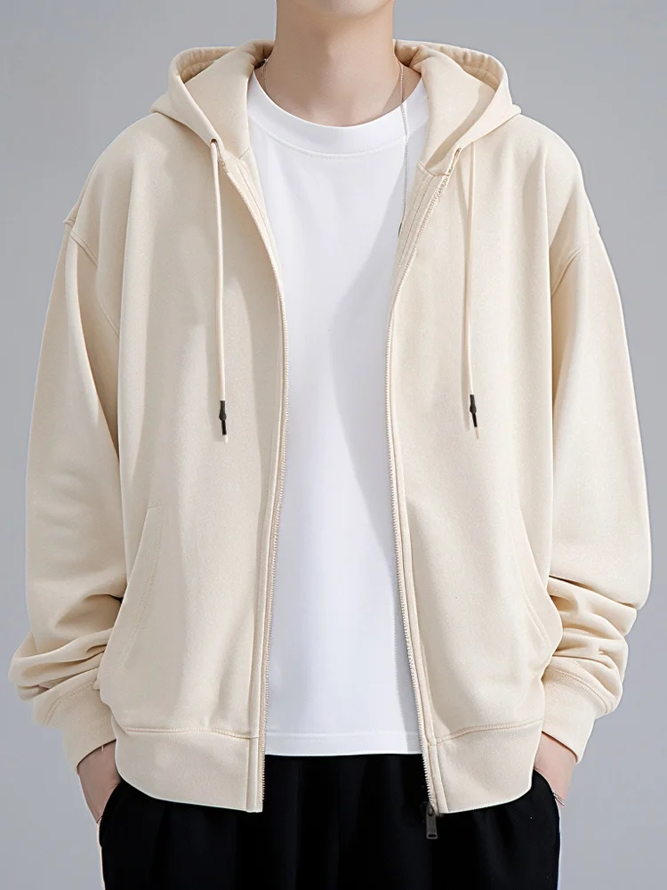 

Rampo Fleece Lined Hooded Cardigan Men's Casual Sporty Outerwear Heavyweight Silver Velvet Jacket Warm Comfortable Sweats...