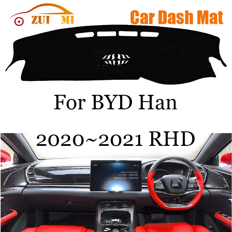 

ZUIMI чехол для приборной панели, коврик для приборной панели, коврик для приборной панели BYD Han 2020 ~ 2021 с левым рулем и RHD, чехол для приборной панели, козырек от солнца, толстый противоскользящий козырек