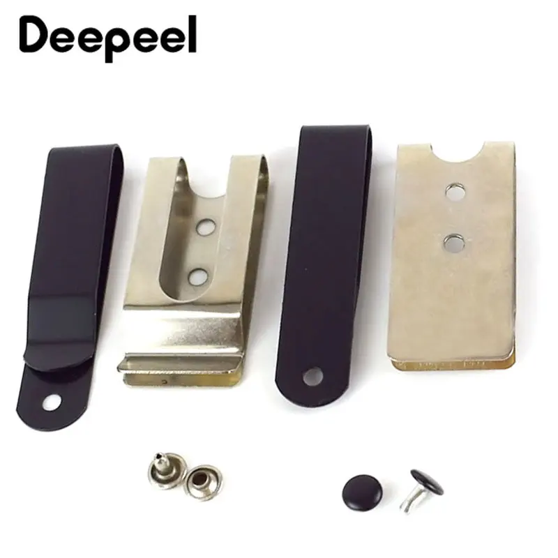 5/10Pc Metal Spring Belt Clip Buckle Screw Holster Sheath Double Holes Nail Clasp Wallet Key Bag Pocket DIY Hardware Accessories