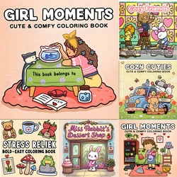 Cozy Friends Coloring Book for Adults and Teens Featuring Cute Cozy Daily Activities Graffiti Book Perfect Gift Birthday