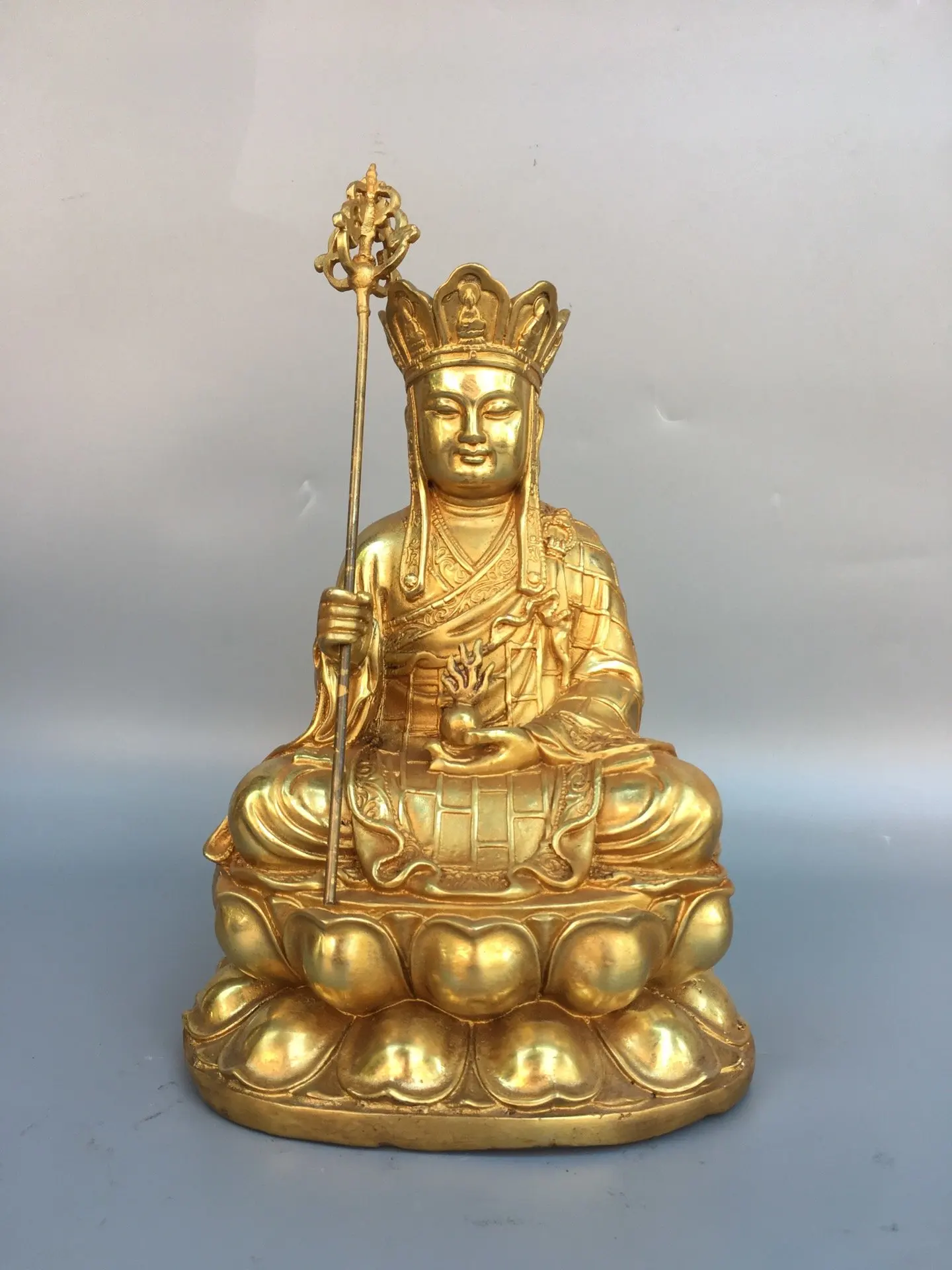 

25cm Tibetan Pure Copper Gilded Earth Tibetan Bodhisattva Statue Decoration Home and Hall Supplies