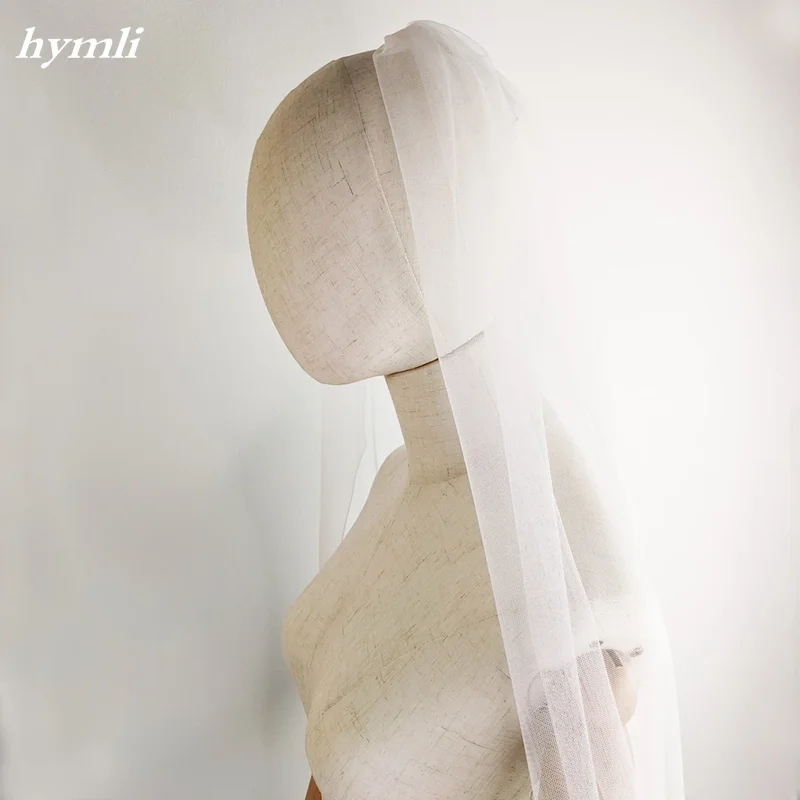 

Simple Wedding Veil Ivory Soft Tulle, Single Tier Rounded Edge with Metal Comb