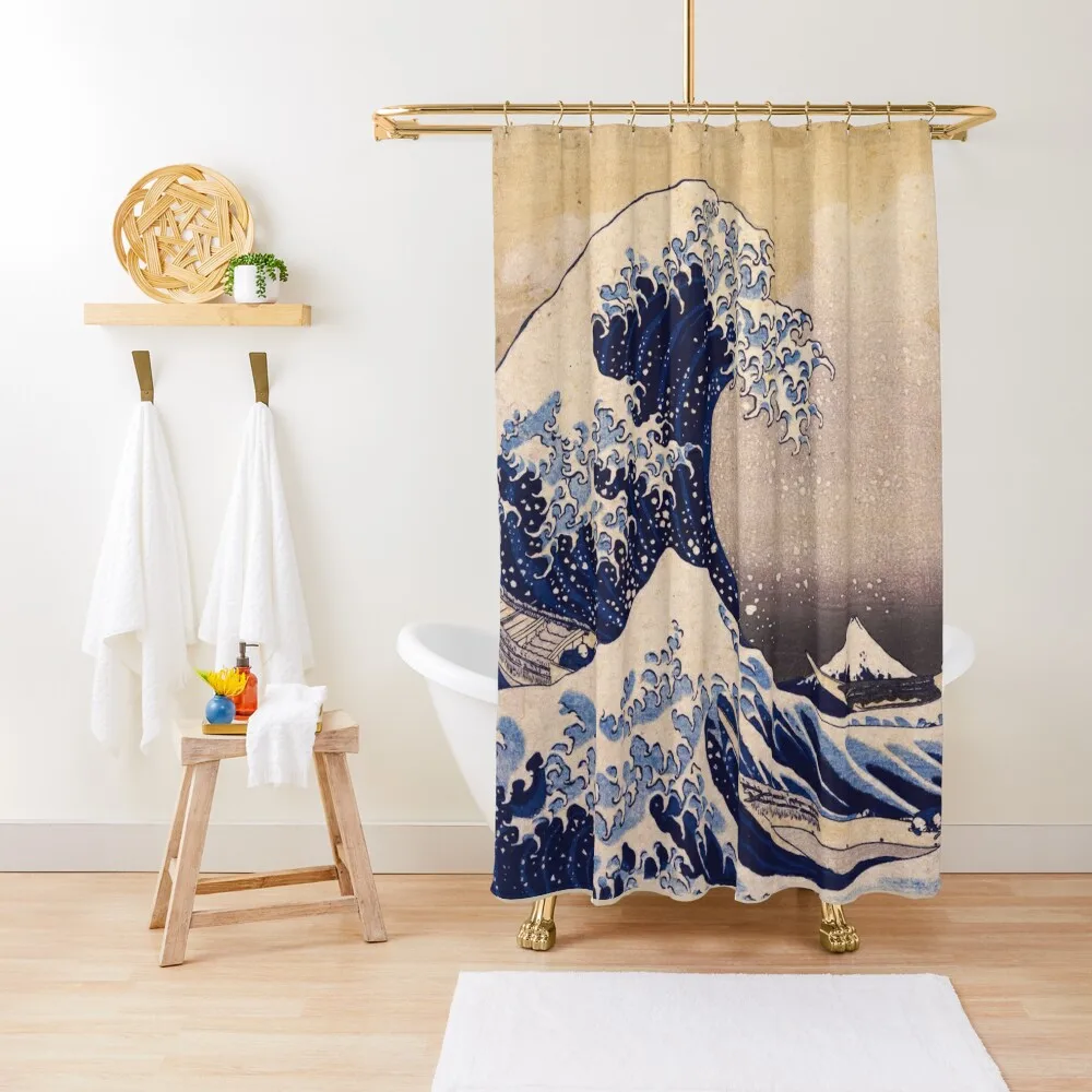 

The Great Wave off Kanagawa by Katsushika Hokusai (c 1830-1833) Shower Curtain Modern Bathroom Accessories Bathroom Box Curtain