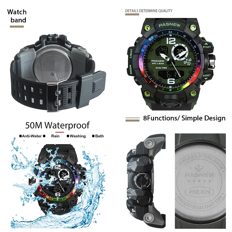 Waterproof Digital Wristwatches Men Casual Original Multifunction Electronic Hand Clock Boy Fashion Large Sport Watches Male