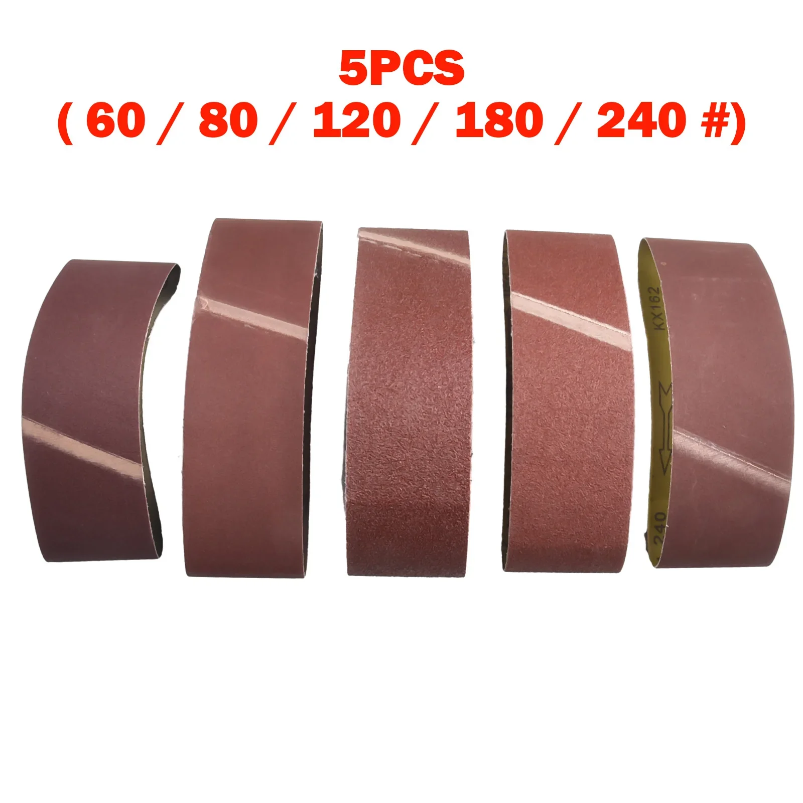 

5pcs 75*533mm Sanding Belt 60-240 Grits Abrasive Band Sanding Screen Belt Soft Cloth For Wood Soft Metal Polishing Tools