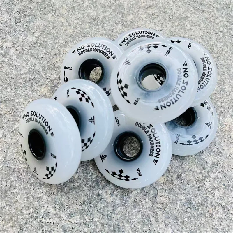 4 pieces Double Hardness 85A 70A Professional Inline Skates Wheel for SEBA FSK Slalom Roller Skating Ruedas 68mm 72mm 76mm 80mm