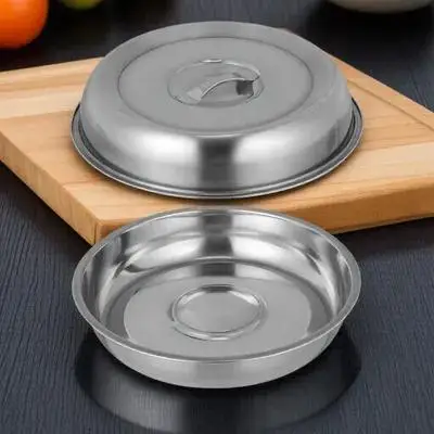 

2pcs Stainless Steel Food Cover Round Steak Hood For Grilling Cooking Basting Dome Grill Lid Kitchen Tool Outdoor Bbq Indoor Use