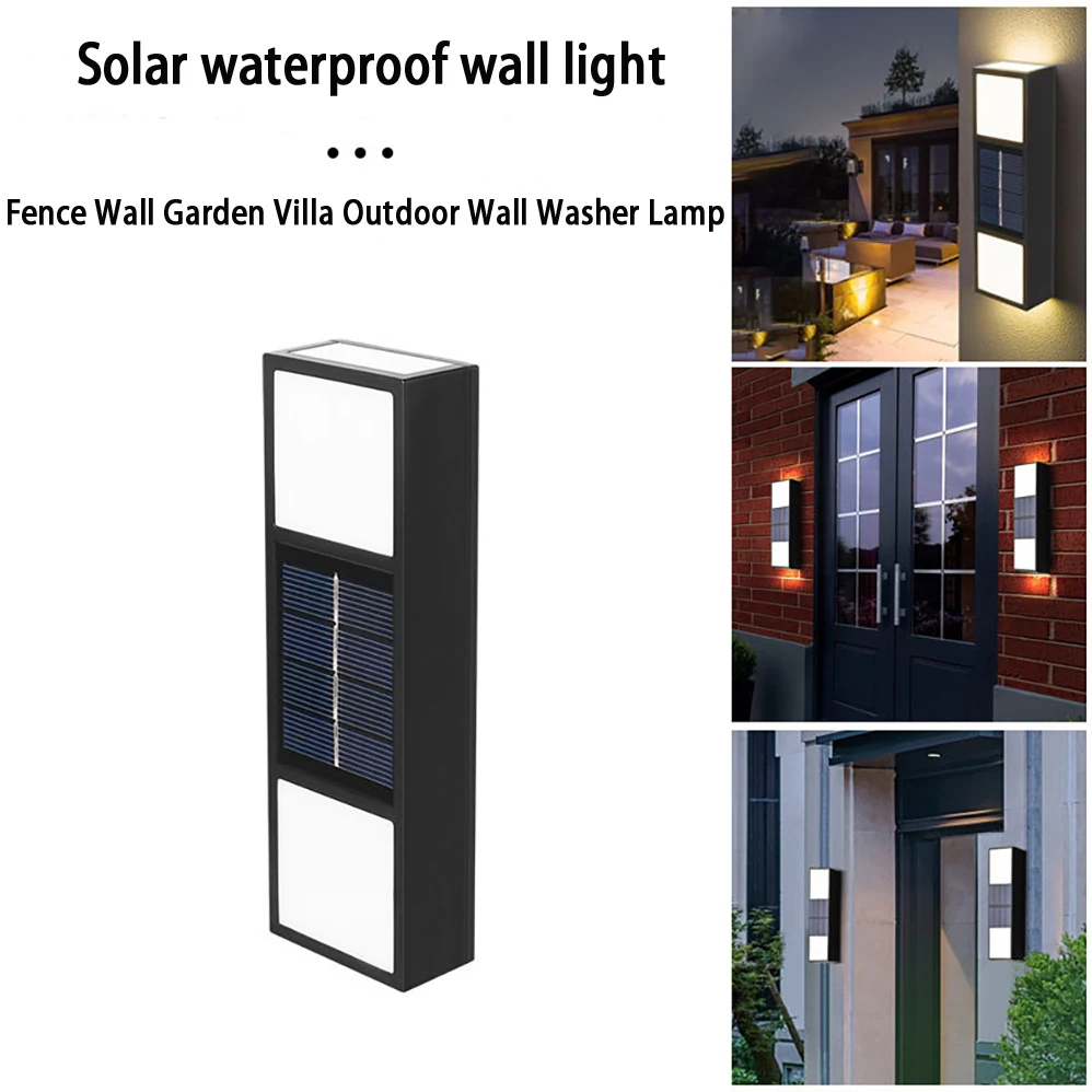 2PCS Kit LED Solar Wall Lamp IP65 Waterproof Outdoor NiHM battery 1.2V 600mAh Modern Minimalist Style Lamps For Outdoor Lighting