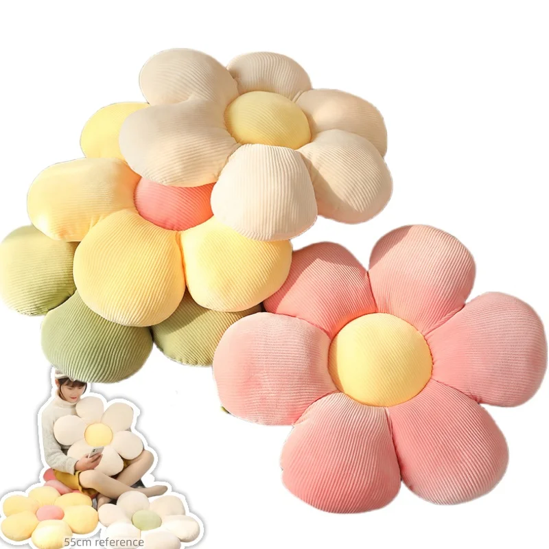 Cojín de flor de seis pétalos de peluche para decoración de habitación femenina, almohada de girasol, ventana de Bahía, silla, asiento, dormitorio, sofá, 35/45/55cm