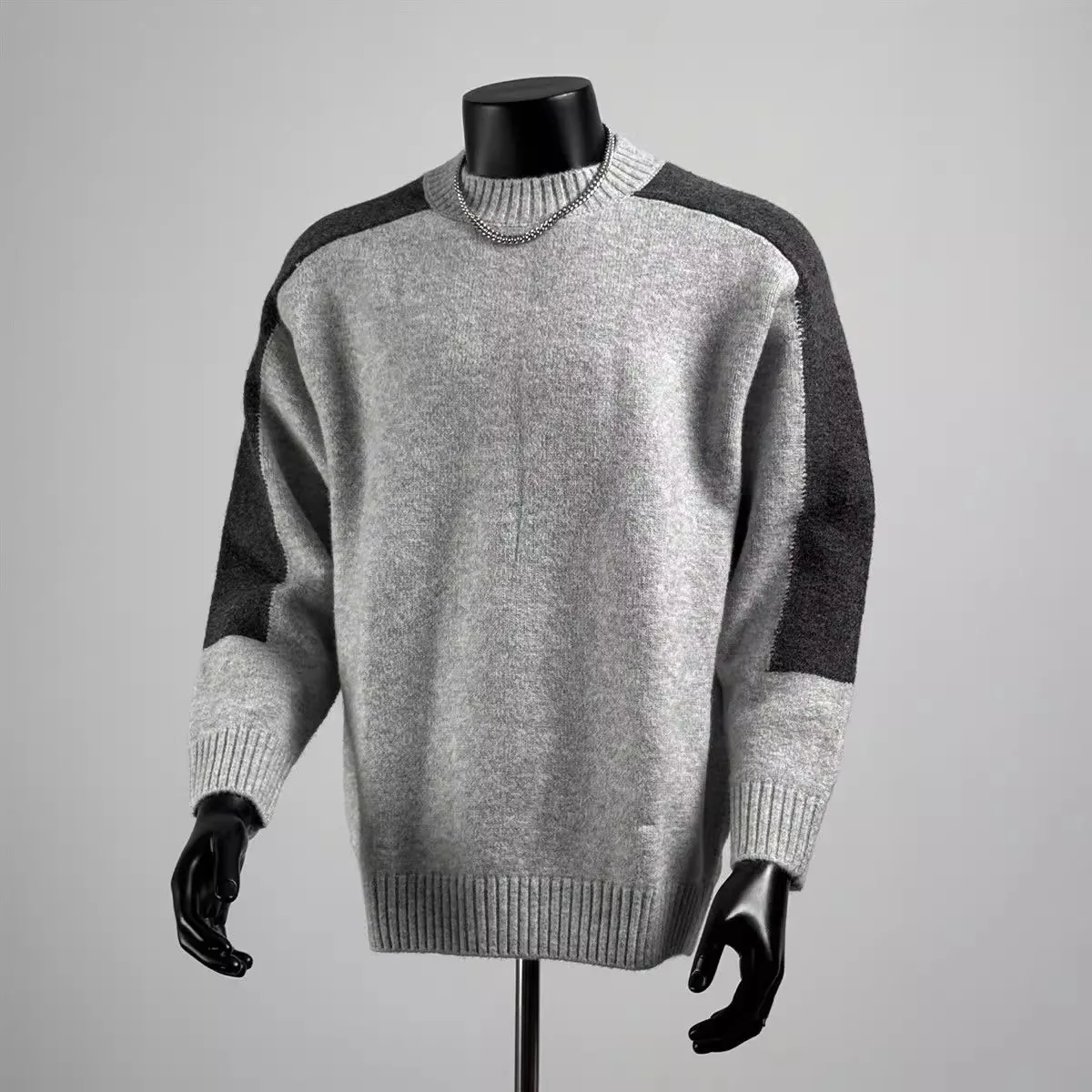 

Men's Autumn Winter Large Size Knitted Sweater round Ne Pullover Color Blo Design Retro Hong Sle Simple Fit Body Heat