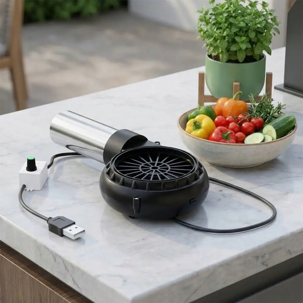 

Enthusiasts USB Power Supply USB BBQ Blower Adjustable Speed Handheld Barbecue Fan Barbecue Blower Camping Cooking
