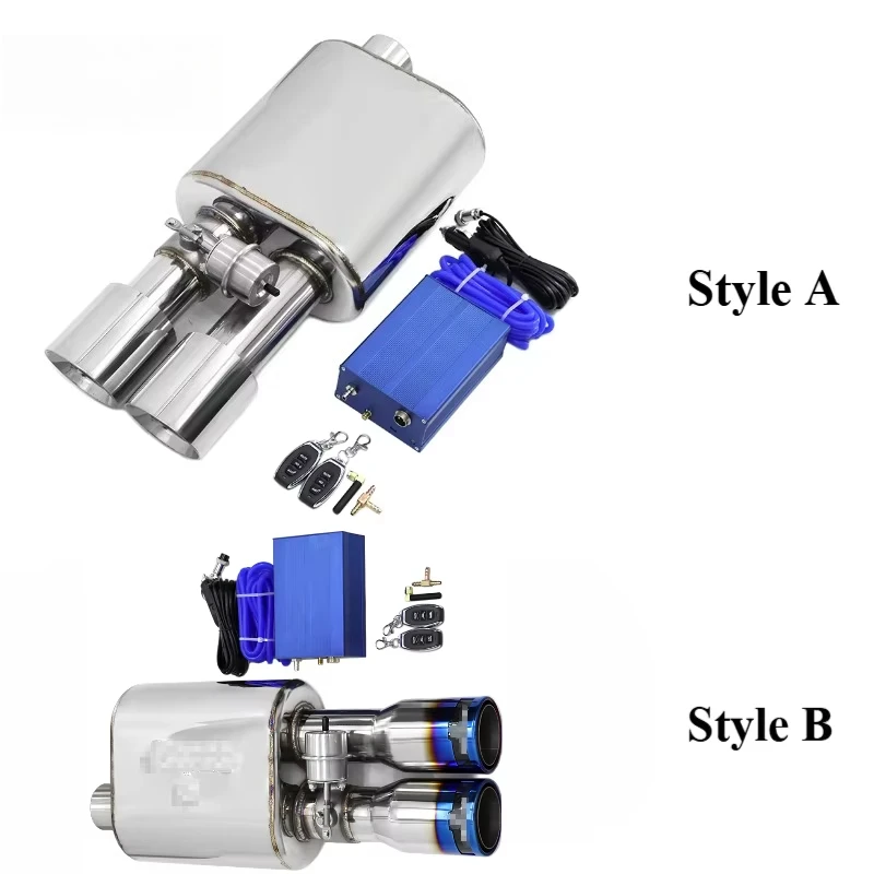 

Car Universal Valved Muffler Vacuum With Exhaust Tip Remote Control REMUS Exhaust Pipe Valvetronic Burnt Blue 2.5/3 Inch 63/76mm