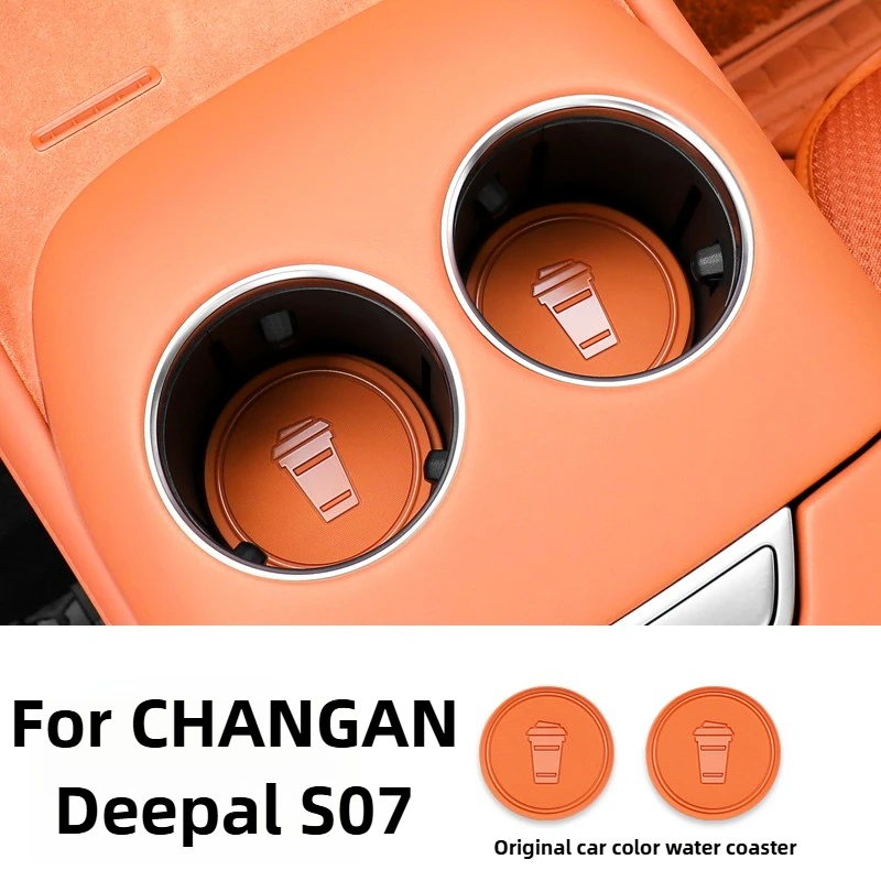 

For CHANGAN Deepal S07 Accessories 2025/2024 Cup Mat Eco-Silicone Material Non-Slip Shockproof Pad Shockproof&Anti-Noise 2023