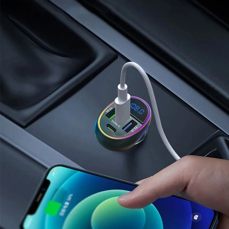 2 Ports USB Car Charger QC 5.0 Fast Quick Charging PPS PD3.0 USB Type C Car Phone Charge For iPhone 13 14 15 Pro Laptops Tablets