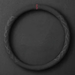 Car Steering Wheel Cover Suede for BMW Mercedes Benz Audi VW The Dark Design Comfortable and Non-slip All Round Steering Wheels