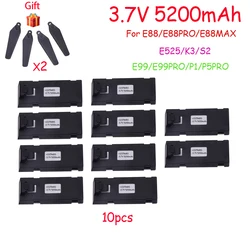 3.7V 5200Mah RC Drone Battery Accessory For E88 E88PRO E99 K3 Ls-E525 E525 PRO Mini Uav Drone Battery Special Battery Rc Parts