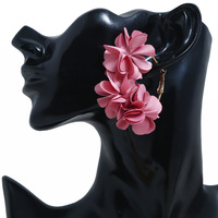 Bohemia Fashion Fabric Rose Flower Pendant Hoop Earrings For Women Kpop Earrings Jewelry Y2k Accessories Aretes De Mujer New