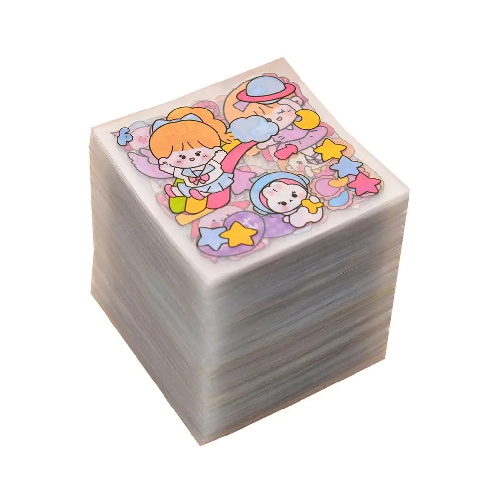 10/20/50Pcs Cute Cartoon Patterns PVC Stickers Transparent DIY Notebook Decoration Waterproof Scrapbook Decor