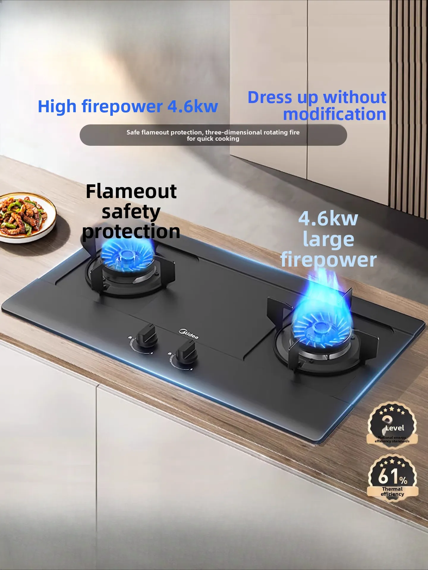 coal gas stove, natural gas stove, liquefied petroleum gas stove, dual-burner household countertop/built-in high-power stove