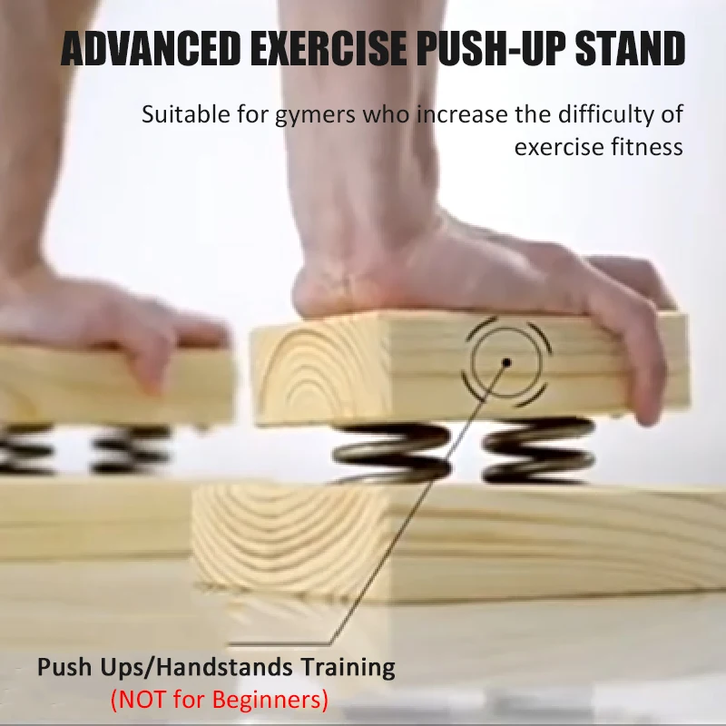 Wood Push Up Stand for Advanced Training Plank Support Handstands Wrist Arm Strength Exercise Fitness Home Gym Equipment