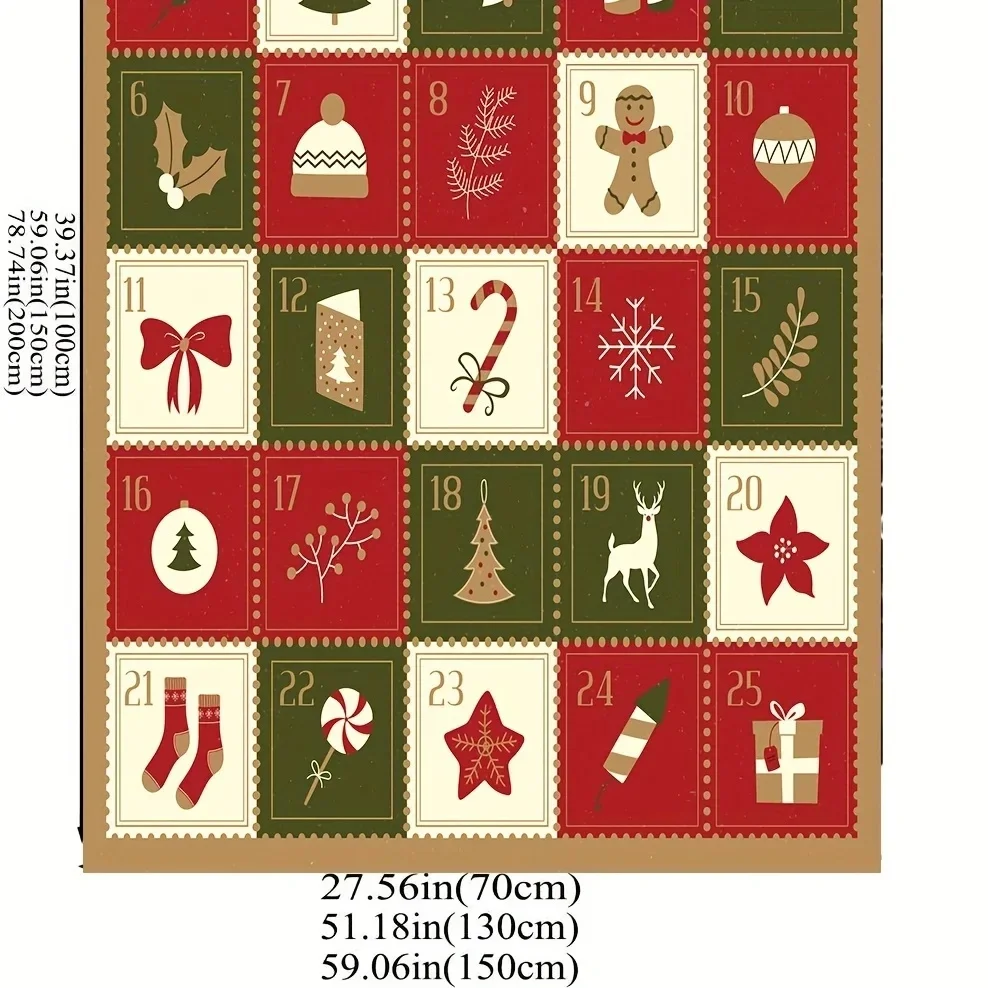 Red and green grille Christmas arrives, autumn and winter vintage fleece blanket, comfortable fleece blanket gift