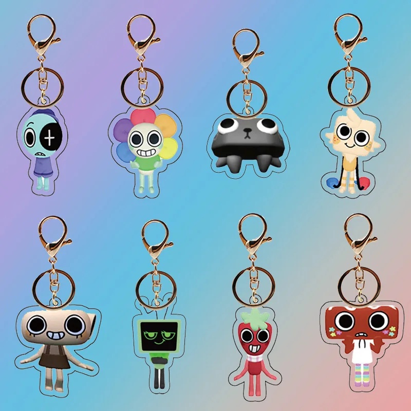 

Dandys World Acrylic Keychains for Bag Charm Game Car Keyring Accessories Cute Pebble Goob Backpack pendant funny Birthday Gifts