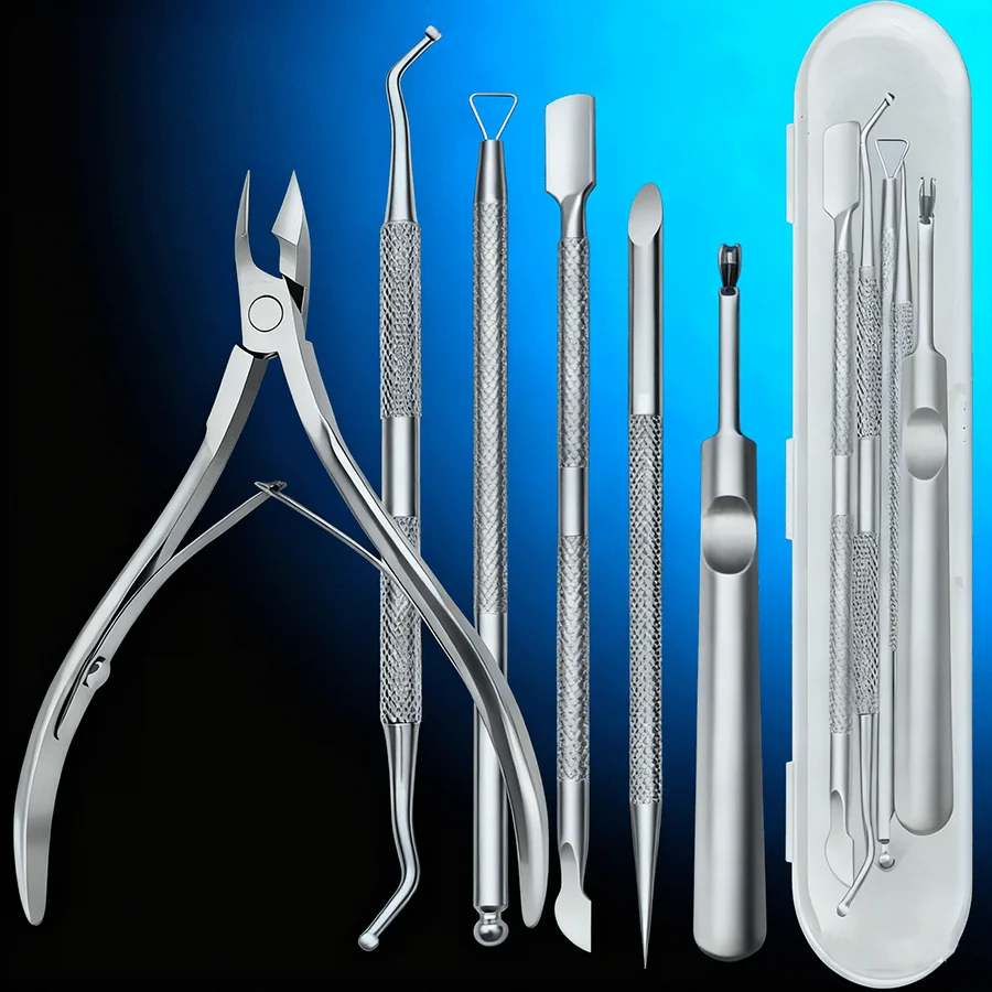Pinza per cuticole premium in acciaio inossidabile da 1 pezzo/5 pezzi: set durevole per tagliare le mani e i piedi, elementi essenziali per la manicure per l'applicazione del salone.